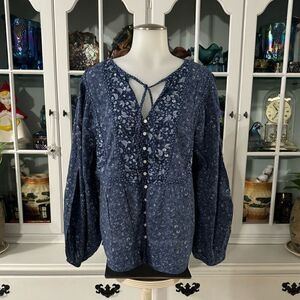 Old Navy Button-Front Mixed-Print